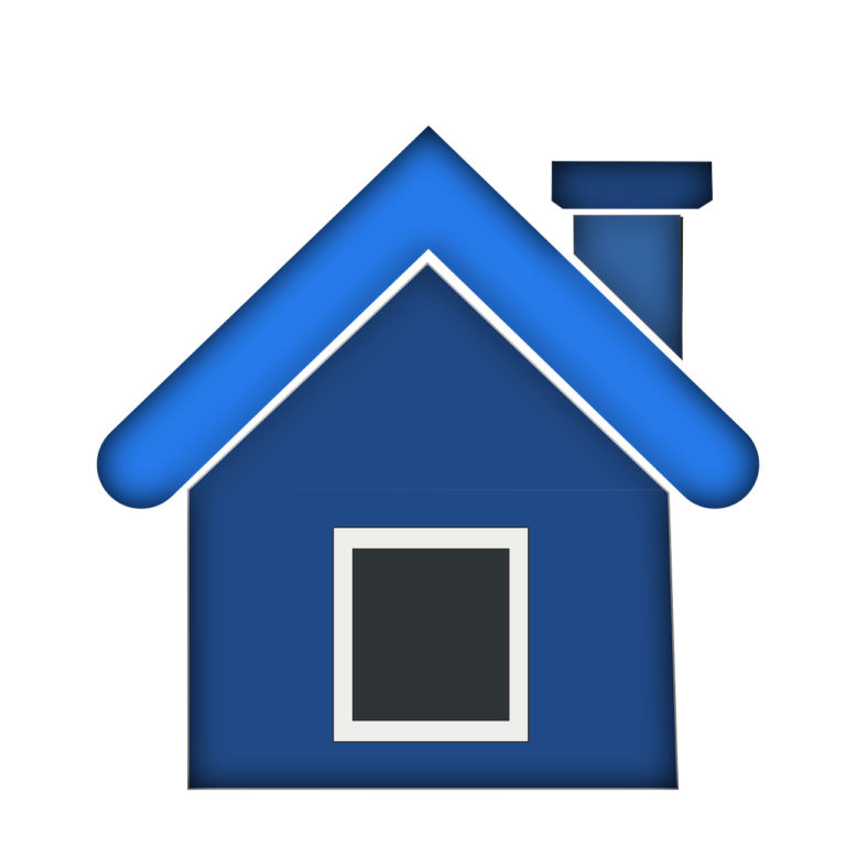 3D Haus in blau